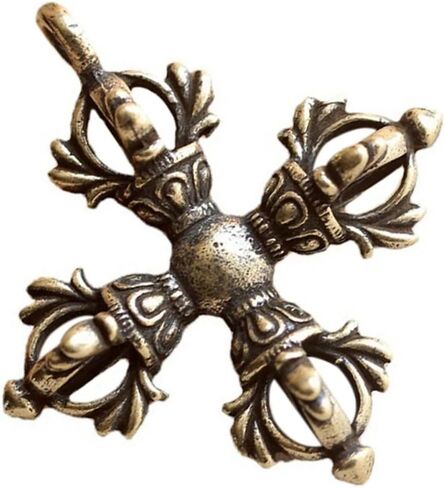 2Pcs Cross Vajra Brass Car Key Chain Pendant Buddhism Dharma Handmade Woven Lanyard Bodhi Beads Motorcycle Keychain Rope Hangings in Saudi Arabia
