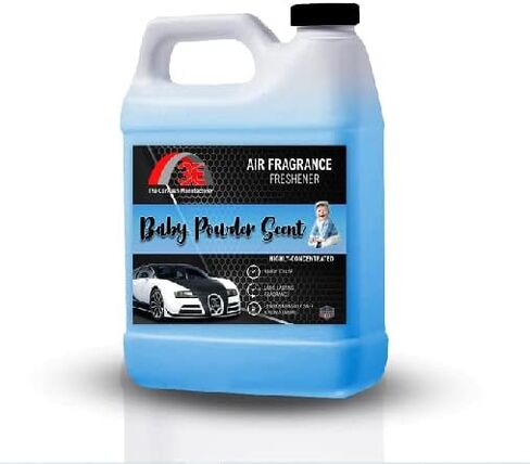 Air Freshener Baby Powder Scent and Odor Eliminator Premium Smell Fragrance Professional Car Wash & Detailer Grade Half Gallon (64 oz) USA Made in Kuwait
