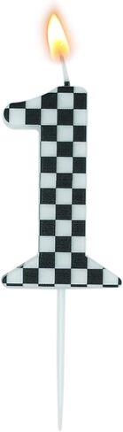 Racing Cars Themed Birthday Candle, Checkered Flag Number 3 Candle, Birthday Decorations Black & White Cake Topper for Boys Racing Cars Themed Birthday Party Decorations(Number 3) in Saudi Arabia