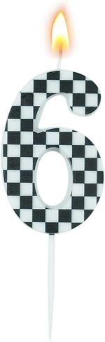 Racing Cars Themed Birthday Candle, Checkered Flag Number 3 Candle, Birthday Decorations Black & White Cake Topper for Boys Racing Cars Themed Birthday Party Decorations(Number 3) in Saudi Arabia