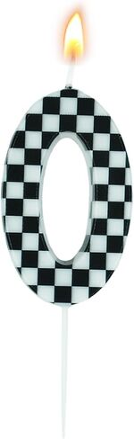 Racing Cars Themed Birthday Candle, Checkered Flag Number 3 Candle, Birthday Decorations Black & White Cake Topper for Boys Racing Cars Themed Birthday Party Decorations(Number 3) in Saudi Arabia