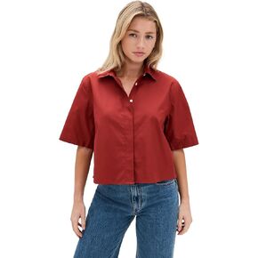 Vince Women's Short Sleeve Cropped Shirt in Kuwait