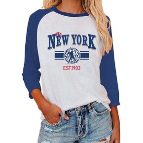 Baseball Shirt Women Baseball Season Graphic Tshirt Sports Team Fan Blouses Raglan Shirts 3/4 Sleeve Tops in Kuwait