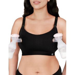 HOFISH ZipPum Bra, Hands-Free Pumping & Nursing Bra, Dual-Zip Adjustable Non-Stretch Prevents Bottle Drop in Kuwait