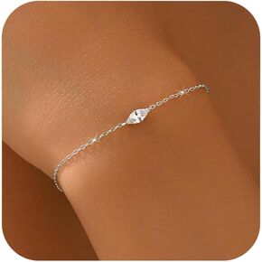 925 Sterling Silver Marquise Cut Cubic Zirconia Bracelets for Women 14k Gold Plated Tear Drop Fake Diamond Crystal Link Bracelet Wedding Bridal Prom Chain Jewelry Gifts for Bridesmaids in Kuwait