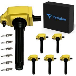 6X ملف الإشعال وسدادة الإشعال إيريديوم متوافقة مع 2011-2024 رام/كرايسلر/دودج/جيب/فولكس واجن 0221504032 UF648 in Kuwait