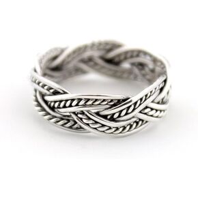 Sterling Silver 925 Celtic knot Tribal Ring, Celtic Knot Twisted Vintage Style Ring, Simple Women Everyday Jewelry, Plain Braided Ring For Women & Girls, in Saudi Arabia