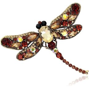 أنيقة اليعسوب الطيور بروش دبوس كريستال حجر الراين الحيوان حزب المجوهرات (البني) in Kuwait