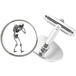 المؤخر الهيكل العظمي البشري رسم جولة زر الكفة كليب عشيق أزرار الأكمام in Kuwait