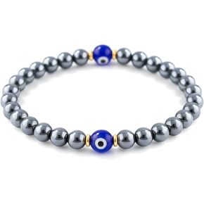 Evil Eye Bracelets for Men Women, Hematite Protection Bracelet, Handmade Good Luck Charm Jewelry Gift in Kuwait