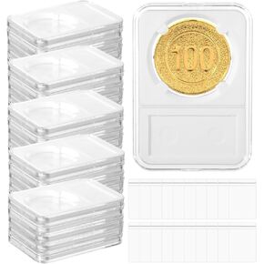 20PCS 38mm Coin Display Holder with Self-Sealing Bags, Coin Storage Case for Morgan Peace IKE Silver Dollar Coins, Storage Box for Organize Collection, Coin Sleeves Capsules Protectors in Kuwait