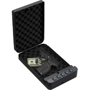 RPNB Gun Safe، مسدس محمول آمن للمسدس، خزائن مسدس ذكية مع لوحة مفاتيح رقمية بإضاءة خلفية، خزائن مسدس مثالية لجانب السرير، حقيبة مسدس صغيرة للسيارة in Kuwait