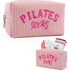 حقيبة جوارب بيلاتيس - حقيبة مطرزة من النسيج القطني للنساء - منظم مستحضرات التجميل اللطيف وحقيبة الصالة الرياضية ملحق للحانات واليوجا واستوديو المصلح - هدايا أميرات البيلاتيس in Kuwait