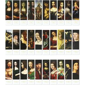 30 Pcs Paper Bookmarks, da Vinci Art Works Bookmark Bulk for Book Lovers, Aesthetic Bookmarks Set for Women Men in Kuwait