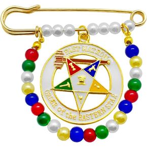 ترتيب ملون للنجمة الشرقية شارة معدنية مستديرة قلادة تقليد اللؤلؤ دبوس معدني بروش in Kuwait
