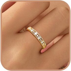 Half Eternity Ring Cubic Zirconia Wedding Bands for Women 925 Sterling Silver Iced Out CZ Crystal Engagement Ring Love Promise Ring Stackble Ring Jewelry for Couple Wife Size 6-10 Wedding Mother’s Day Jewelry Gifts in Kuwait