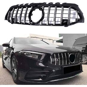 Front GT R Style Grille Grill For Mercedes A-Class W177 A200 A250 A35 AMG 2019-2022 (Black) in Kuwait
