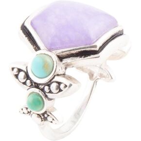 Barse Jewelry Emile Purple Quartz and Blue Turquoise Sterling Silver Ring in Kuwait