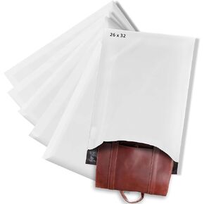 أكياس بريد من البوليستر باللون الأبيض الصلب مقاس XL - أكياس بولي خالية من التمزق والثقب مقاس 66 سم × 81 سم - أكياس بريد مقاومة للماء - أكياس تغليف للأعمال الصغيرة - عدد 50 in Kuwait