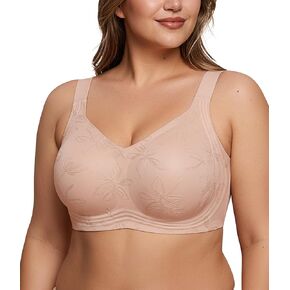 حمالات صدر مقاس كبير 2026 للنساء حمالة صدر منقوشة بالزهور بدون خياطة ناعمة داعمة للهلام حمالة صدر لاسلكية تي شيرت براليت in Kuwait