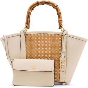 حقيبة يد نسائية من Anne Klein بمقبض من الخيزران مع حزام قابل للفصل، طبيعية/برشمان in Kuwait