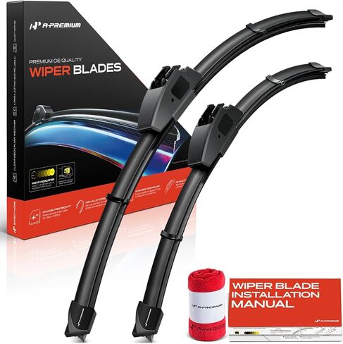 A-Premium 22" and 16" Windshield Wiper Blades Compatible with Chevy City Express 2015-2018 & Pontiac Solstice 2006-2009 & Saturn Sky - Hook Connector, with Wear Indicator & Towel (Pack of 2) in Saudi Arabia
