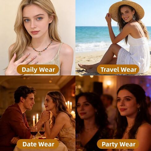 MEETCUTE Sunflower Tiger's Eye Pendant Beaded Necklace for Women, Vintage Boho-Charm Necklace Fashion Chain Accessory Creative, Dainty Jewelry GiftS in Kuwait