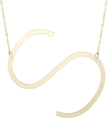 Jewelry Affairs 14k Yellow Gold Initial Letter Pendant Necklace, 18" in Saudi Arabia