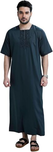 Amoura Dark Grey Half Sleeve Thobe Jubba in Saudi Arabia