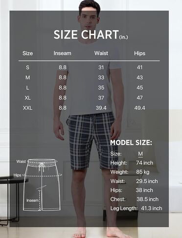 DITOK Men's Lightweight Pajama Shorts Soft Lounge Sleep Joggers Adjustable Breathable Lounge Fit for Summer in Kuwait