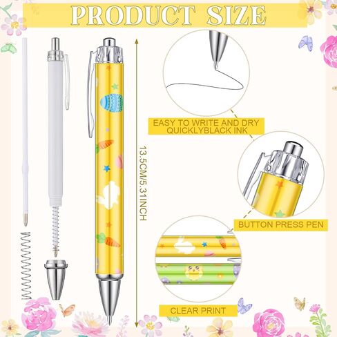 50 Pcs Easter Ballpoint Pens Gifts Cute Bunny Egg Carrot Rabbit Retractable Gel Ink Ballpoint Pens Bulk for Easter Egg Fillers Goodie Bag Stuffers Spring Birthday Party Favors Office Supplies Gifts in Saudi Arabia