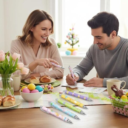 50 Pcs Easter Ballpoint Pens Gifts Cute Bunny Egg Carrot Rabbit Retractable Gel Ink Ballpoint Pens Bulk for Easter Egg Fillers Goodie Bag Stuffers Spring Birthday Party Favors Office Supplies Gifts in Saudi Arabia