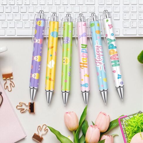50 Pcs Easter Ballpoint Pens Gifts Cute Bunny Egg Carrot Rabbit Retractable Gel Ink Ballpoint Pens Bulk for Easter Egg Fillers Goodie Bag Stuffers Spring Birthday Party Favors Office Supplies Gifts in Saudi Arabia