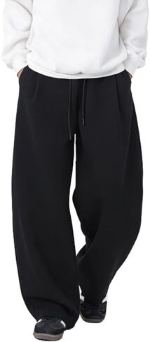 THWEI Men's Baggy Sweatpants Wide Leg Casual Elastic Waist Drawstring Athletic Loose Jogger Pants in Kuwait