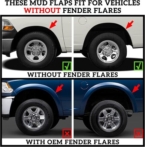 KEWISAUTO Mud Flaps Splash Guards for Ram 1500 2500 3500 2010-2018, Front & Rear Mud Guards Fender Flares for Dodge Ram 1500 2009-2018/1500 Classic 2019/2500 3500 2010-2018 Accessories (4PCS) in Saudi Arabia