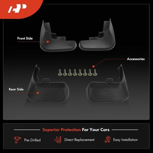 A-Premium Set of 4PCS Mud Flaps Splash Guards Mudguards Mudflaps Compatible with Nissan NV200 2013-2021, Front & Rear Driver and Passenger Side in Saudi Arabia