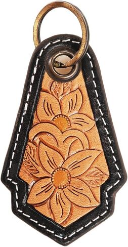 Merbaa Cowhide hand tooled leather key chain keyring in Kuwait