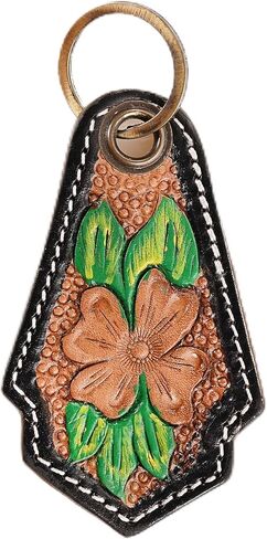 Merbaa Cowhide hand tooled leather key chain keyring in Saudi Arabia