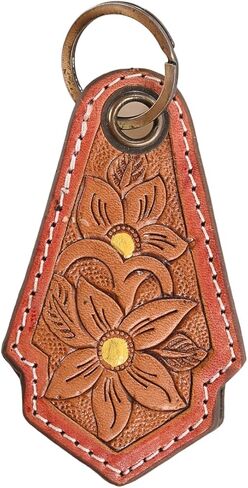 Merbaa Cowhide hand tooled leather key chain keyring in Saudi Arabia