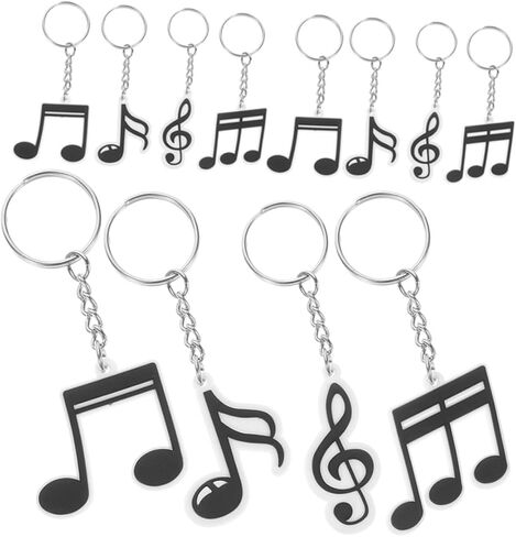 Music Note Keychain Set 12pcs Retro Music Key Ring for Party Favors and Birthday Decorations PVC Material for Dance Parties Concerts in Saudi Arabia