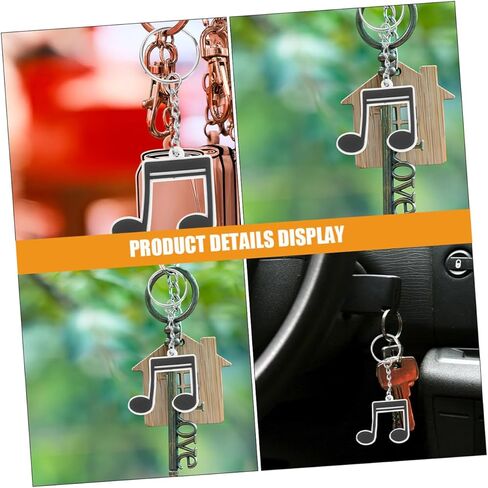 Music Note Keychain Set 12pcs Retro Music Key Ring for Party Favors and Birthday Decorations PVC Material for Dance Parties Concerts in Saudi Arabia