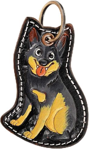 Merbaa Cowhide hand tooled leather key chain keyring in Saudi Arabia