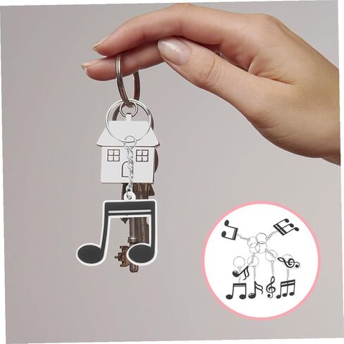 Music Note Keychain Set 12pcs Retro Music Key Ring for Party Favors and Birthday Decorations PVC Material for Dance Parties Concerts in Saudi Arabia