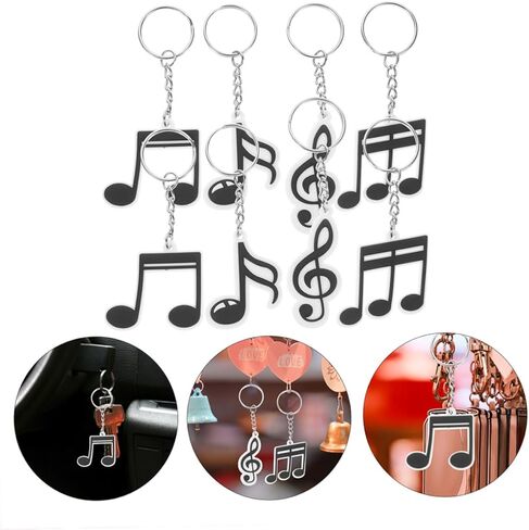 Music Note Keychain Set 12pcs Retro Music Key Ring for Party Favors and Birthday Decorations PVC Material for Dance Parties Concerts in Saudi Arabia