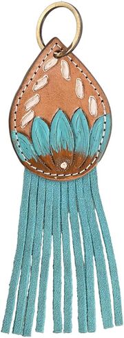 Merbaa Cowhide hand tooled leather key chain keyring in Saudi Arabia