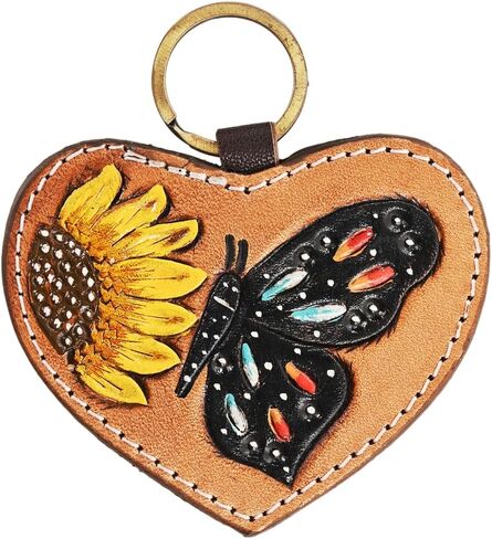 Merbaa Cowhide hand tooled leather key chain keyring in Saudi Arabia