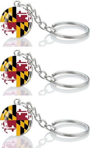 3 Pcs Maryland State Flag Key Chain,Cool Keychain for Car Keys,Stainless Steel Keyrings & Keychains,Used for Home Decoration,Jewelry Hanging Decorations. in Saudi Arabia