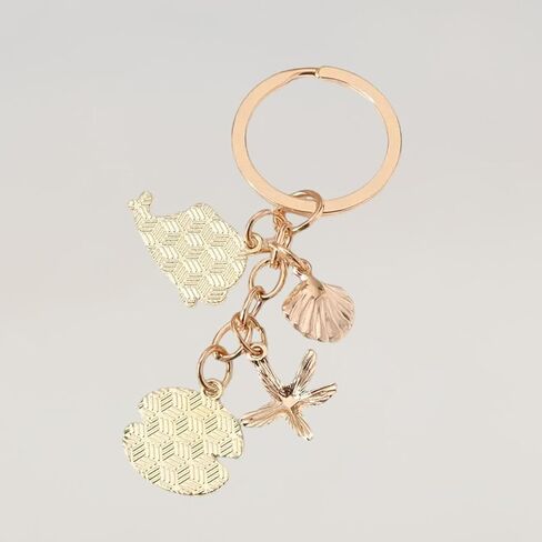 لطيف الحوت المفاتيح لحقائب الظهر ملحق كول صدف شرابة حقيبة السحر نجم البحر بالمينا حلقة رئيسية ديكور هدايا للنساء in Kuwait