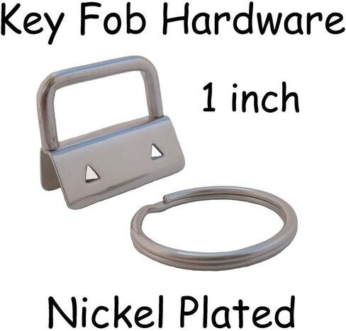 50 قطعة من أجهزة Key Fob مع مجموعات حلقات المفاتيح - 1 بوصة أو 1.25 بوصة - اختر اللون (1 بوصة، نيكل) in Kuwait
