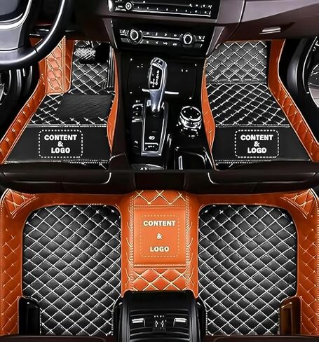Custom Floor Mats for Cars,All-Weather car Floor MATS-Suitable for 99% of car Models,Luxury Full Coverage All Car Floor Mats,Anti-Slip Leather Car Mat Set (Black Color, Black line) in Saudi Arabia